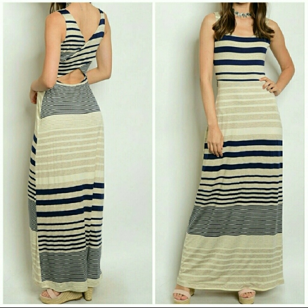 Navy Jersey Maxi Dress