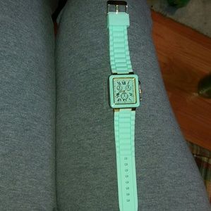 Brand new mint green jelly watch