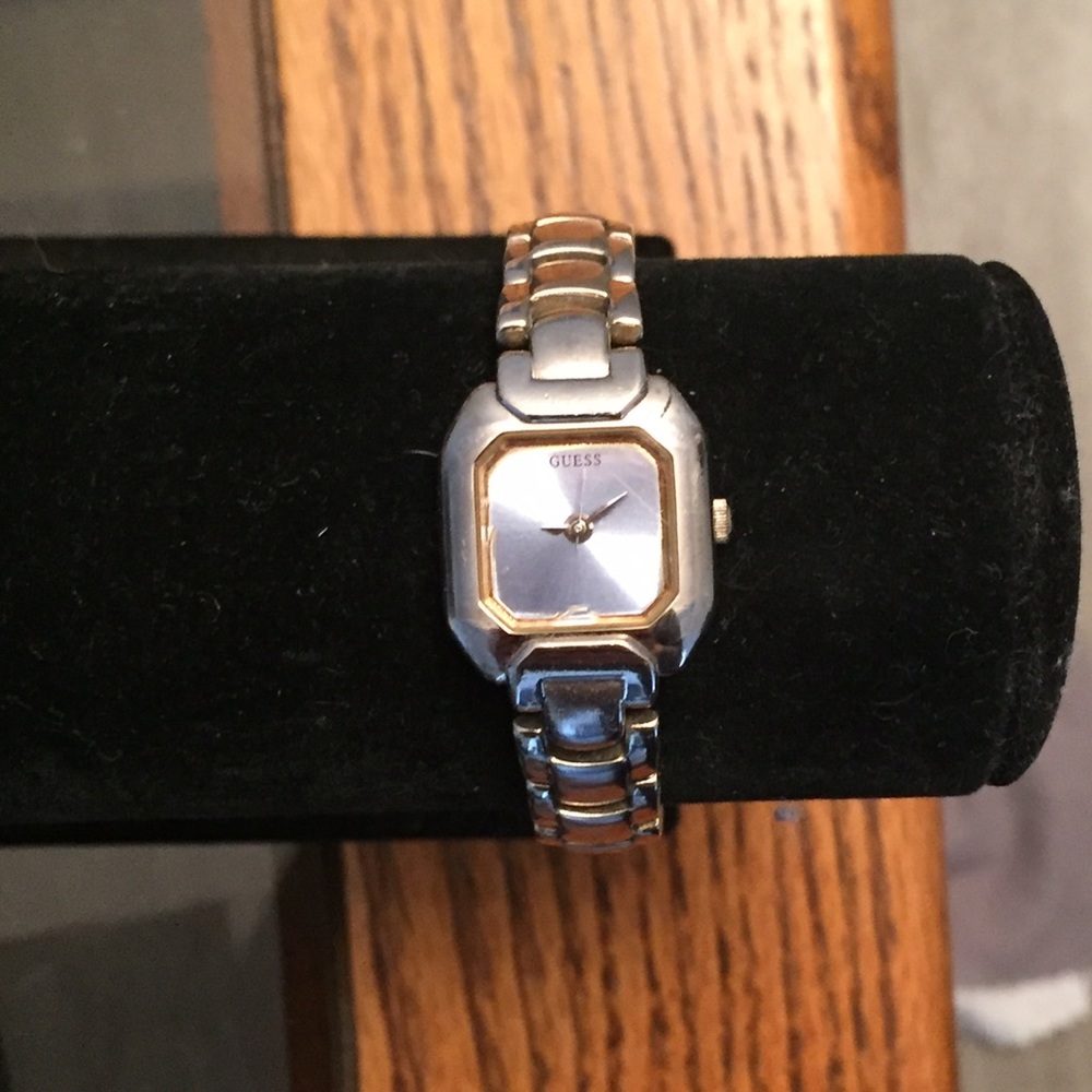 Guess Silver Light Blue Face Watch