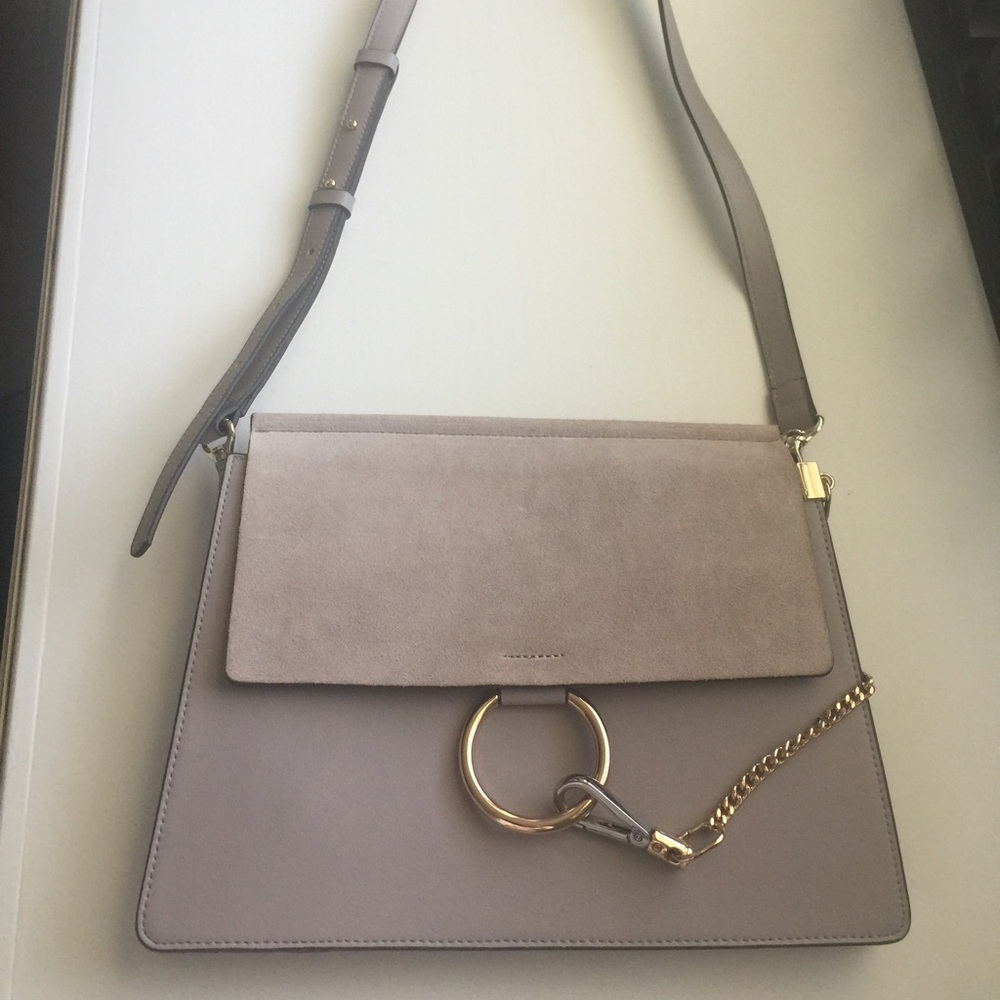 Grey  lite violet Faye style handbag
