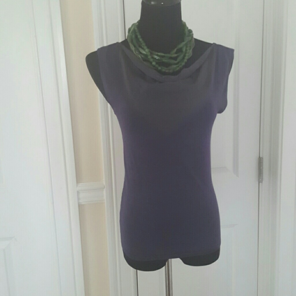 Essendi sleeveless purple top with mesh neck