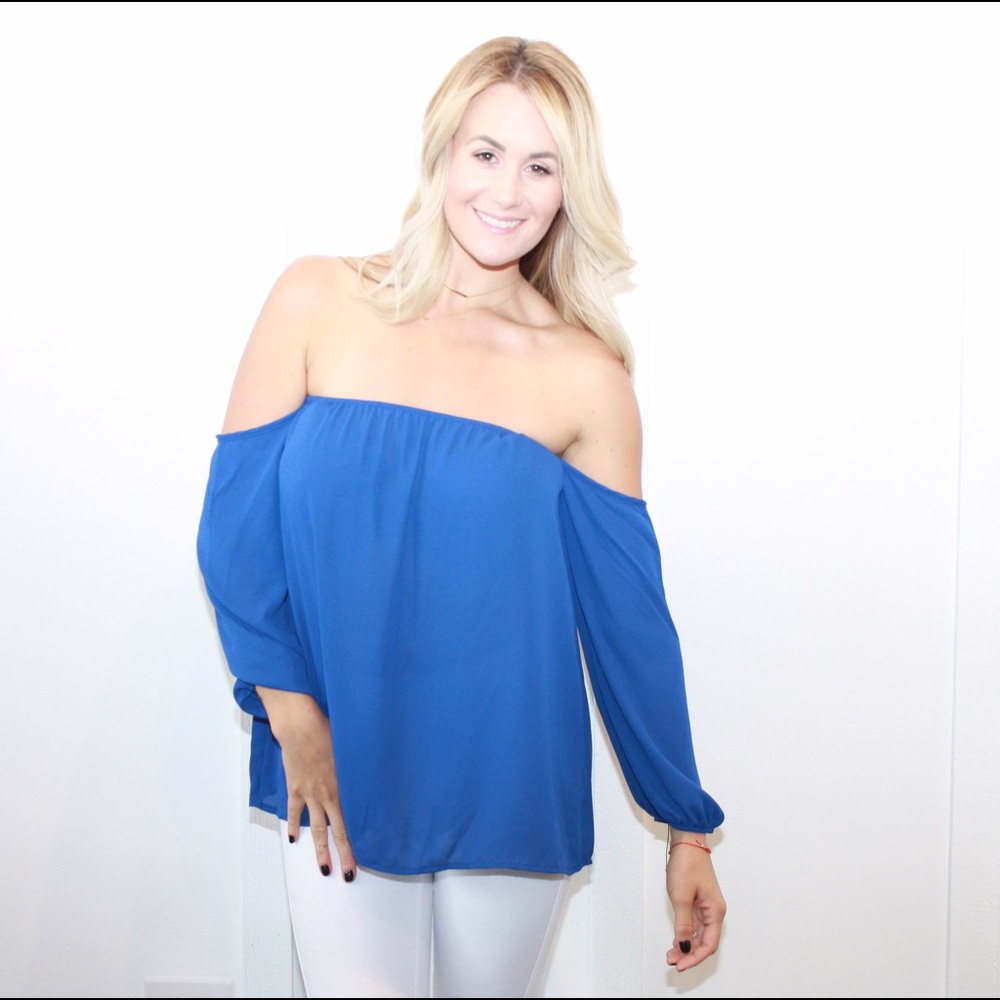 Strapless Chiffon Top with Sleeves