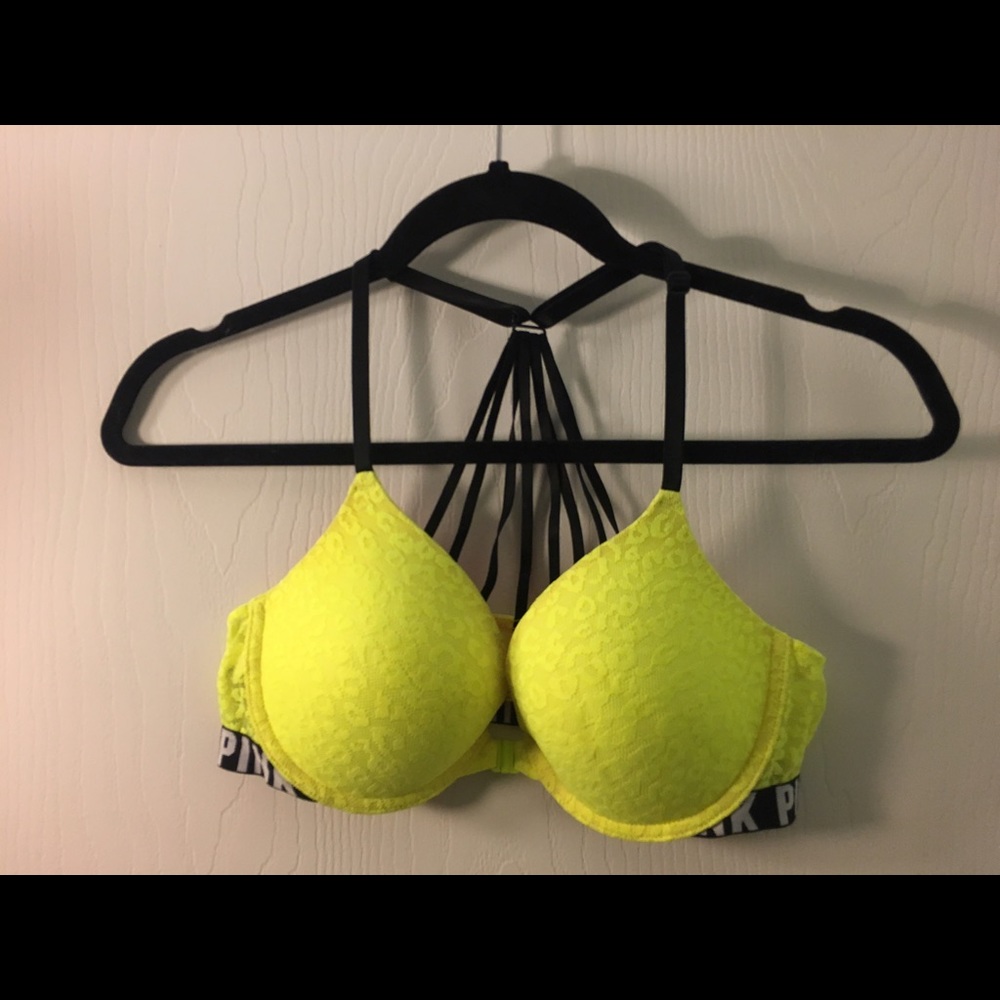 PINK, racerback push-up bra