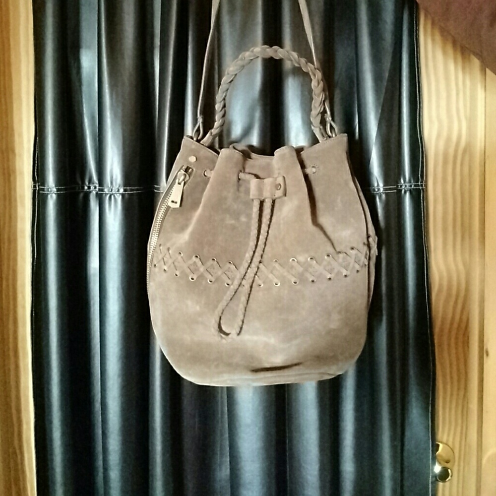 Allsaints brown suede bucket bah