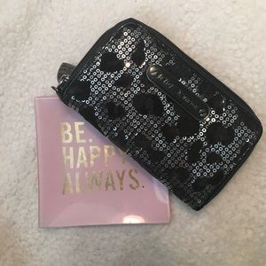 Sequin leopard print wallet