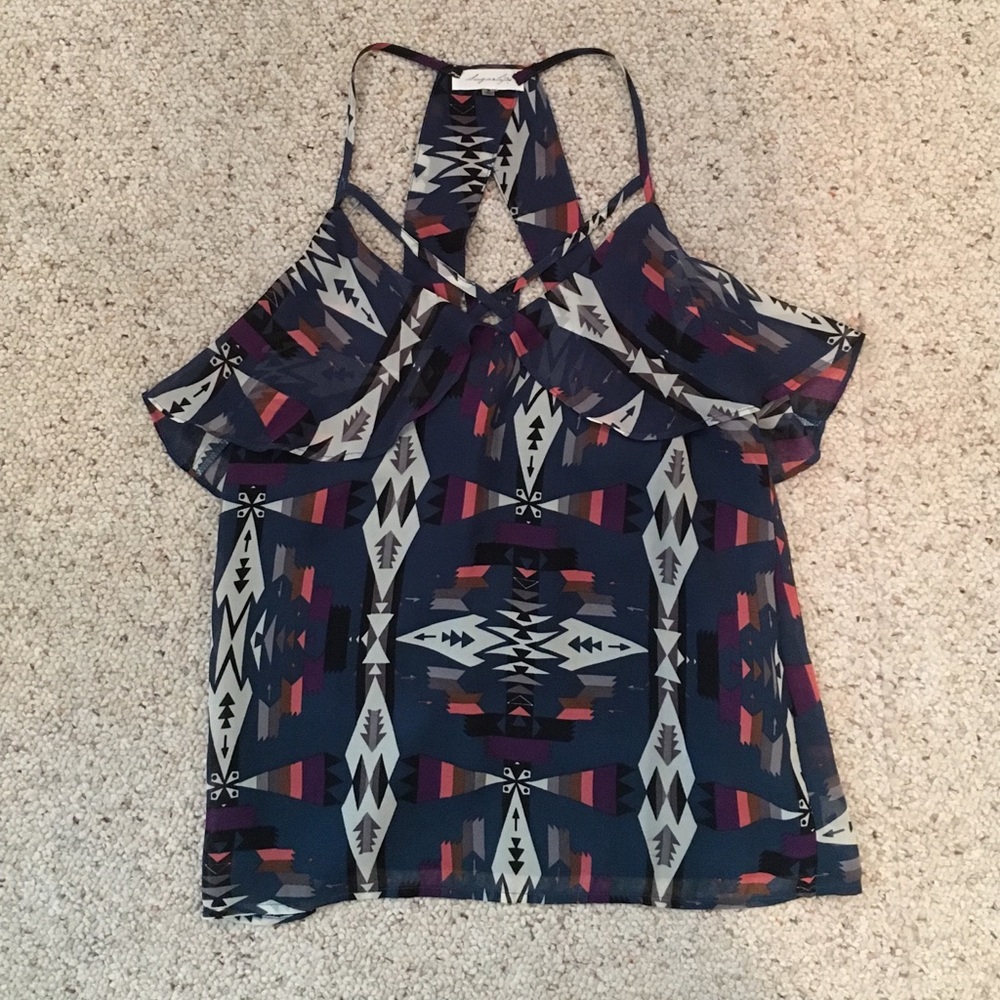 Aztec print tank top size small
