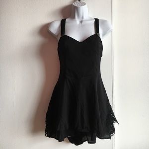 Free People Black Lace Romper