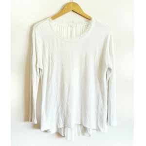 Pleione ivory sheer pleated back blouse Pleione ivory sheer pleated back blouse