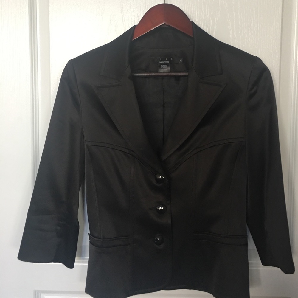 Arden B. Black Satin Jacket