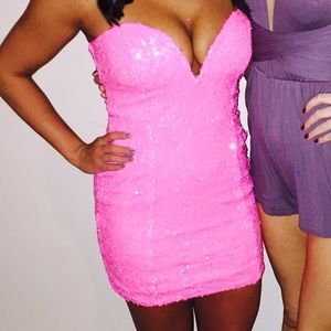 Tobi Hot Pink Sequin Dress