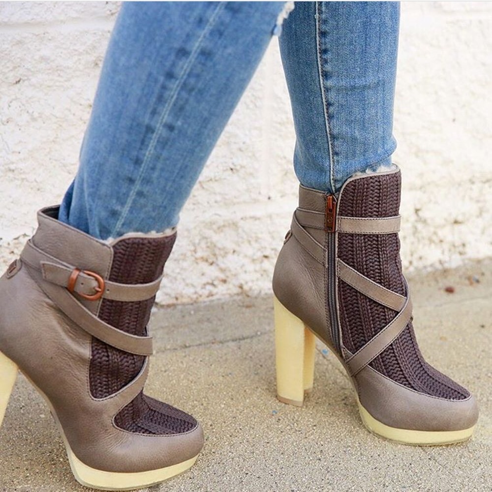 Australian Luxe Co. High Heel Shearling Boots 7