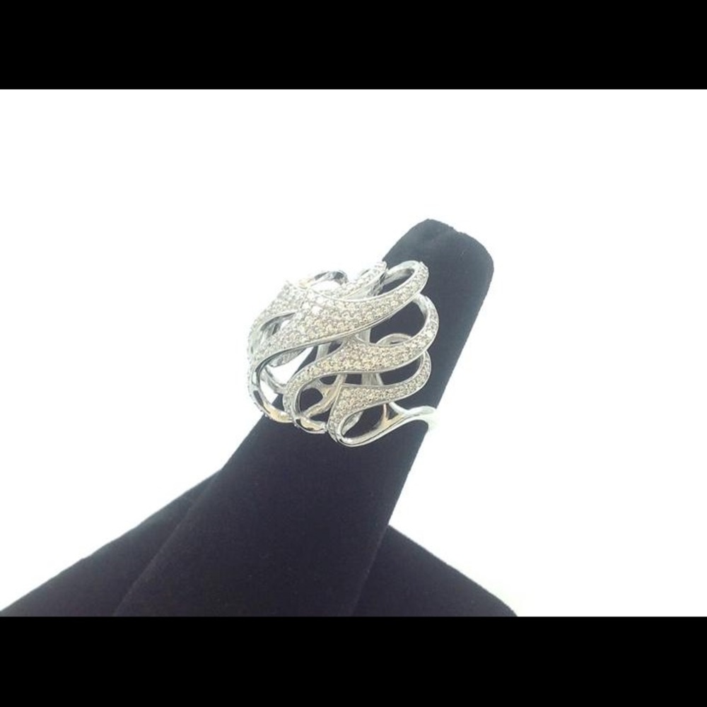 .925 Sterling Silver Cubic Zirconia Cocktail Ring