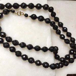 Vintage Jet Beaded Necklace