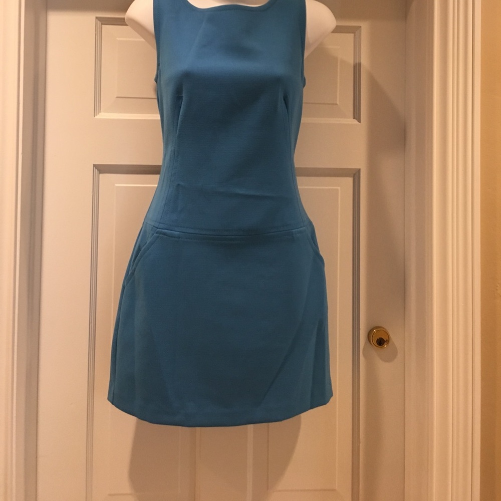 Ann Taylor Loft Turquoise Sleeveless Dress