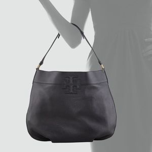 Tory Burch pebble leather stacked T hobo