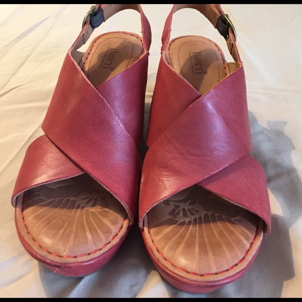 Red Born Size 10 wedges