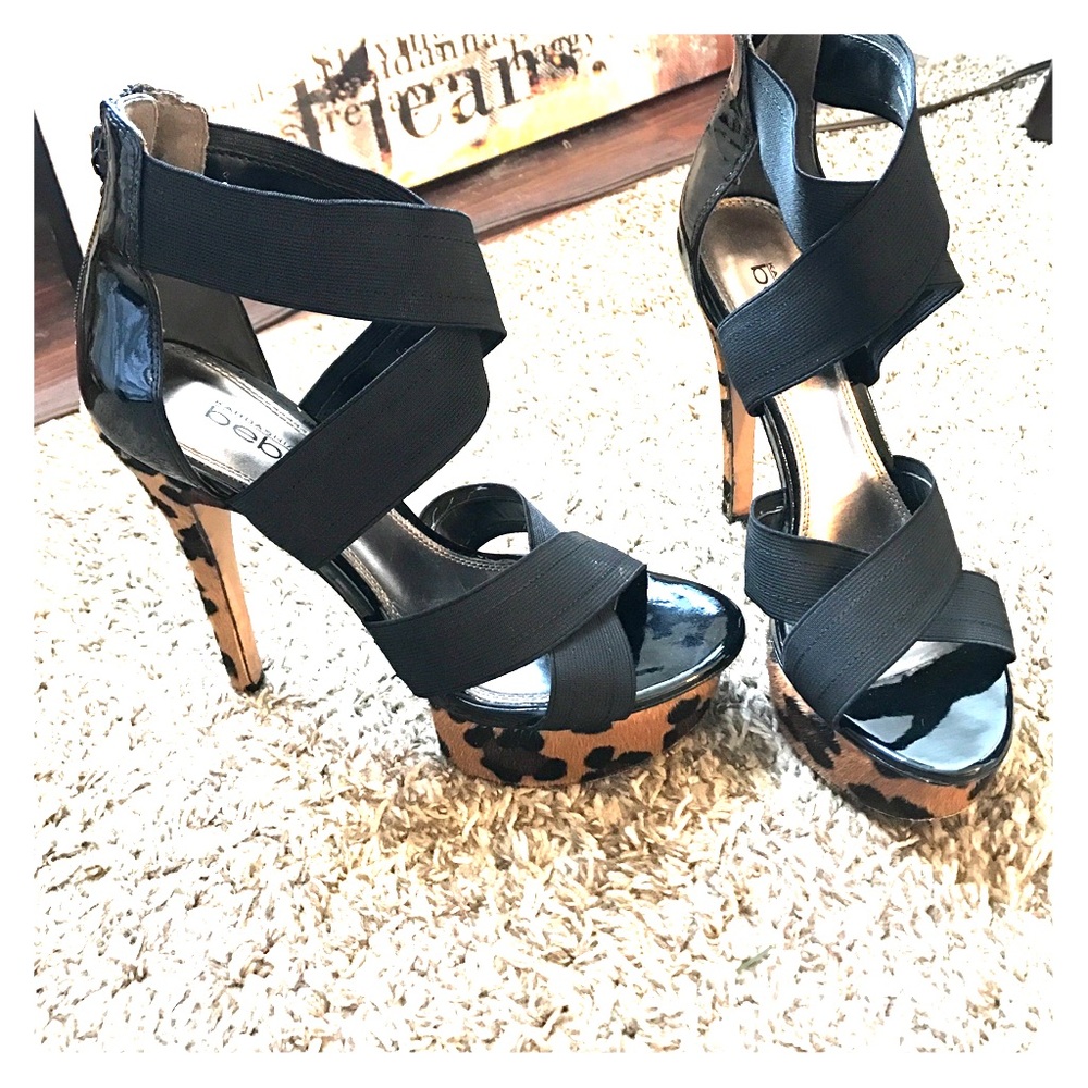 Bebe/Kardashians leopard pumps