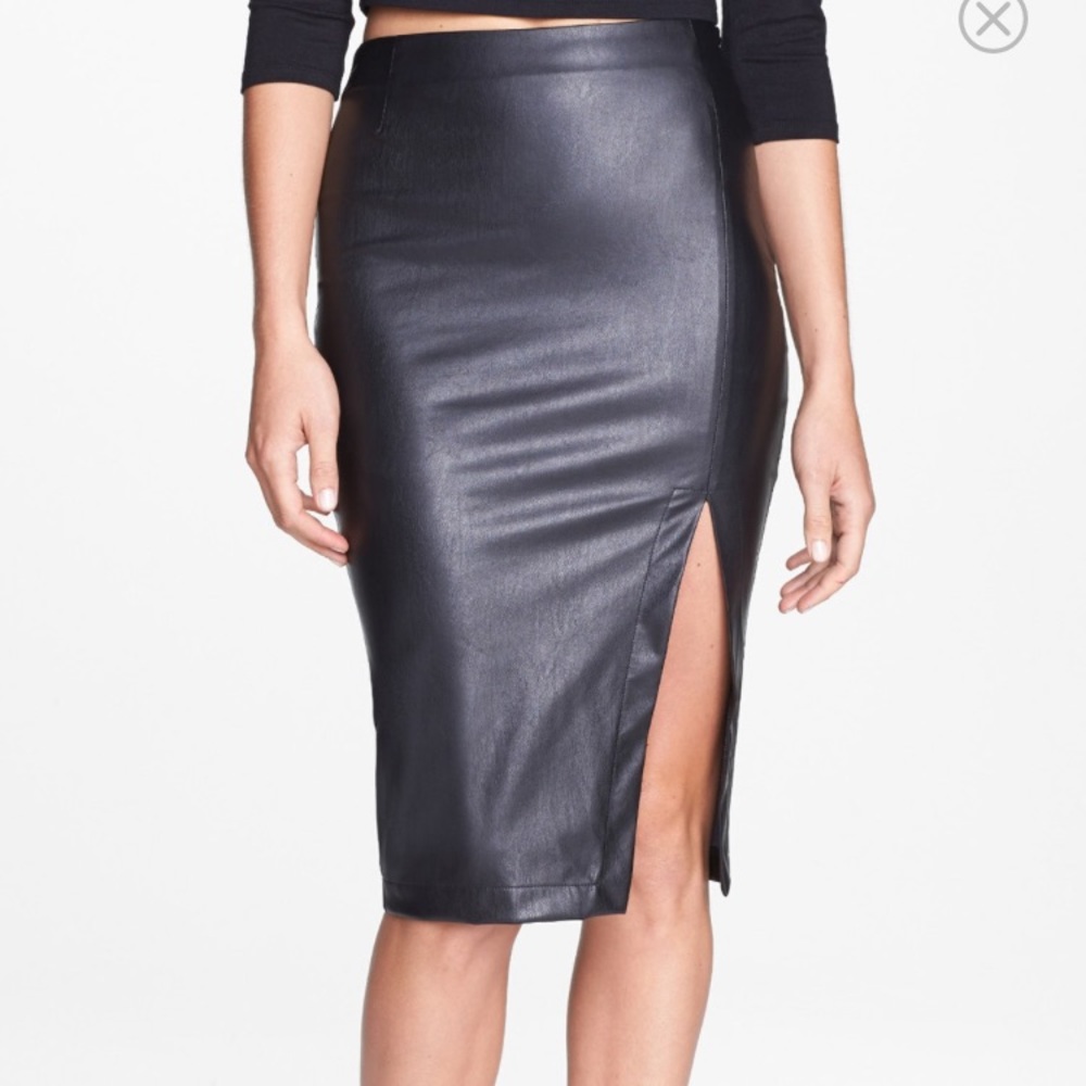 Astr faux leather skirt
