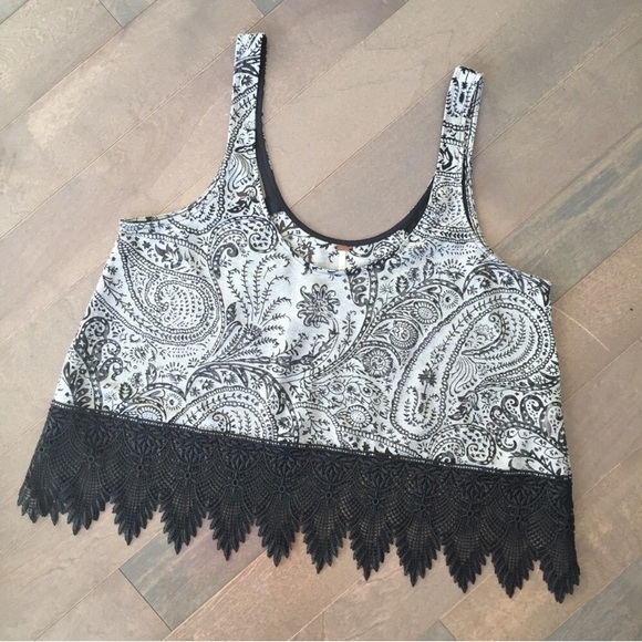 NWOT Free People Paisley Lace Tank! - Picture 2 of 8