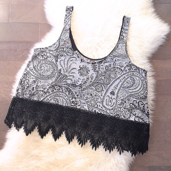 NWOT Free People Paisley Lace Tank! - Picture 8 of 8