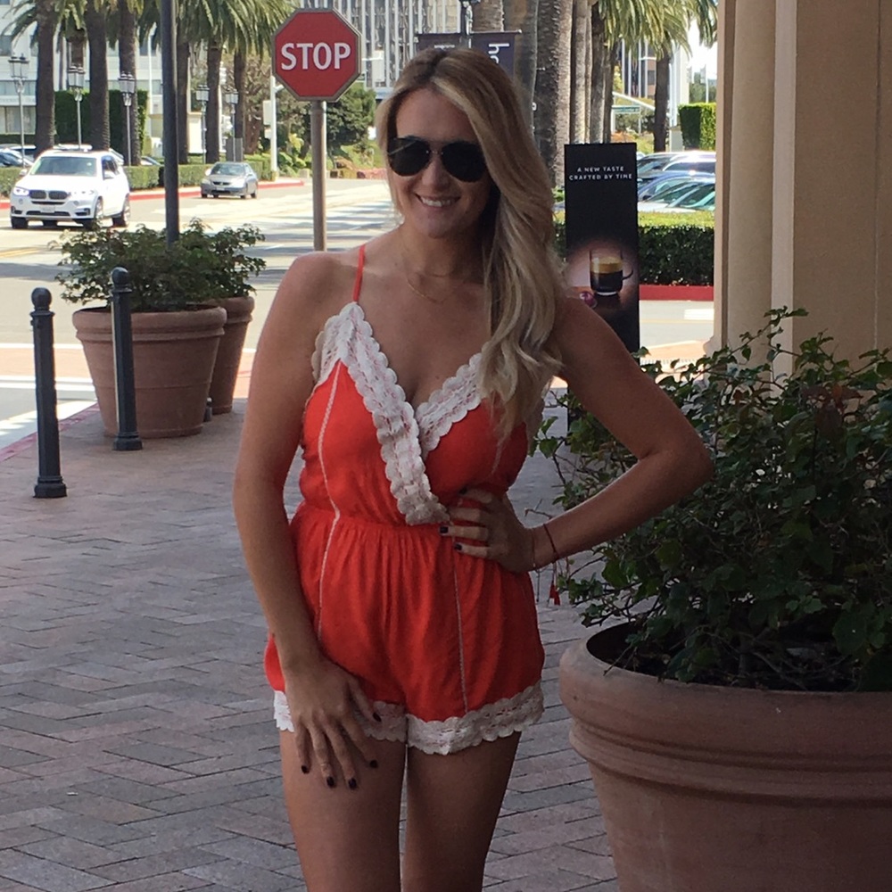 Romper with Crochet Details