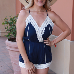 Romper with Crochet Details