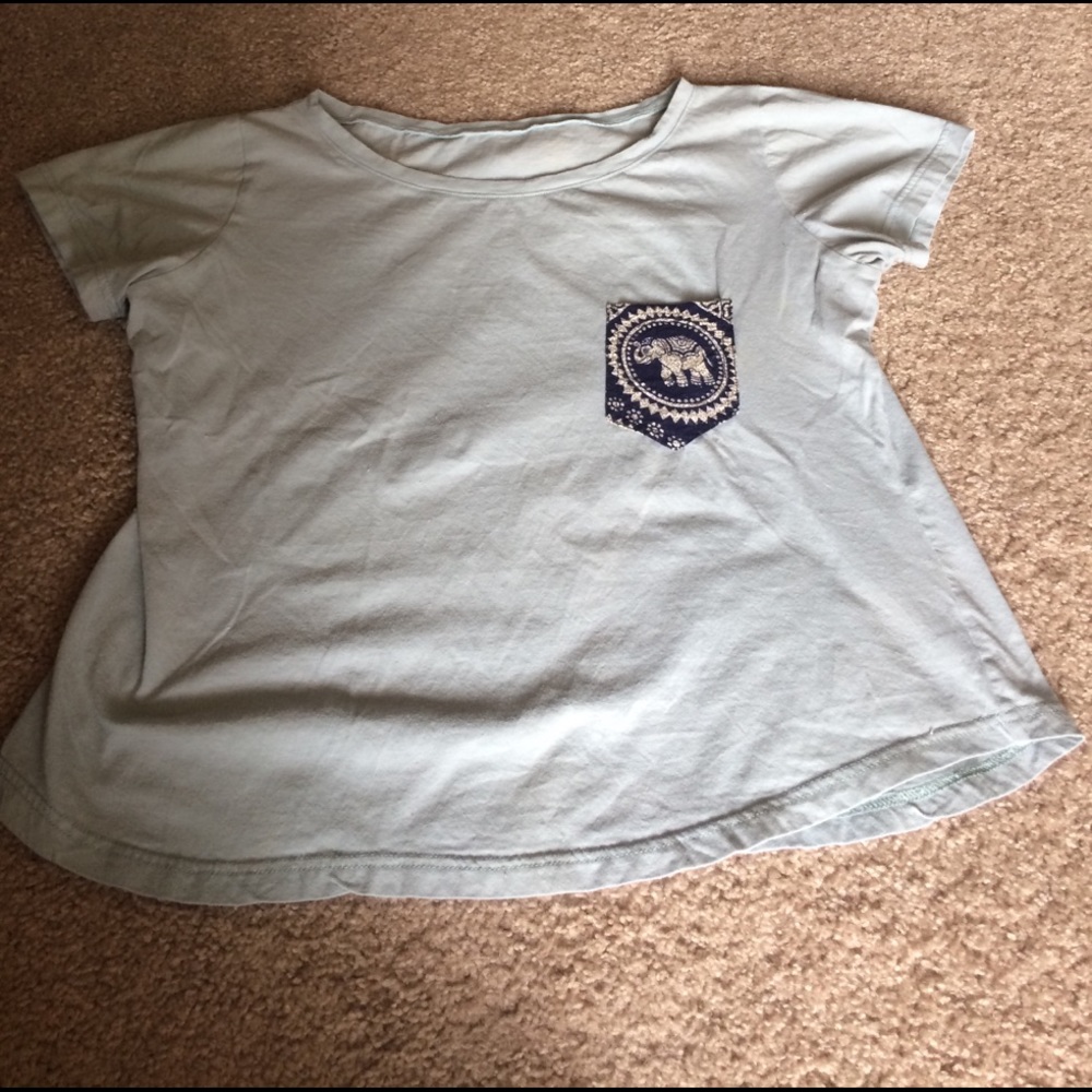 The Elephant Pants Blue T Shirt Elephant Pocket
