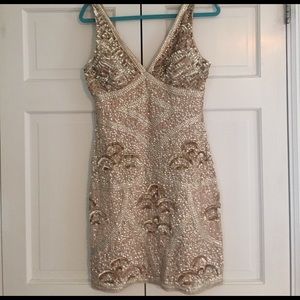 Aidan Mattox Gold cocktail dress