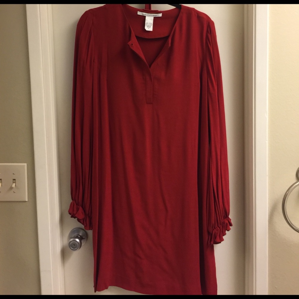 Diane von Furstenberg Red Madeline Mini Dress