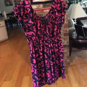 Pink and navy blouse