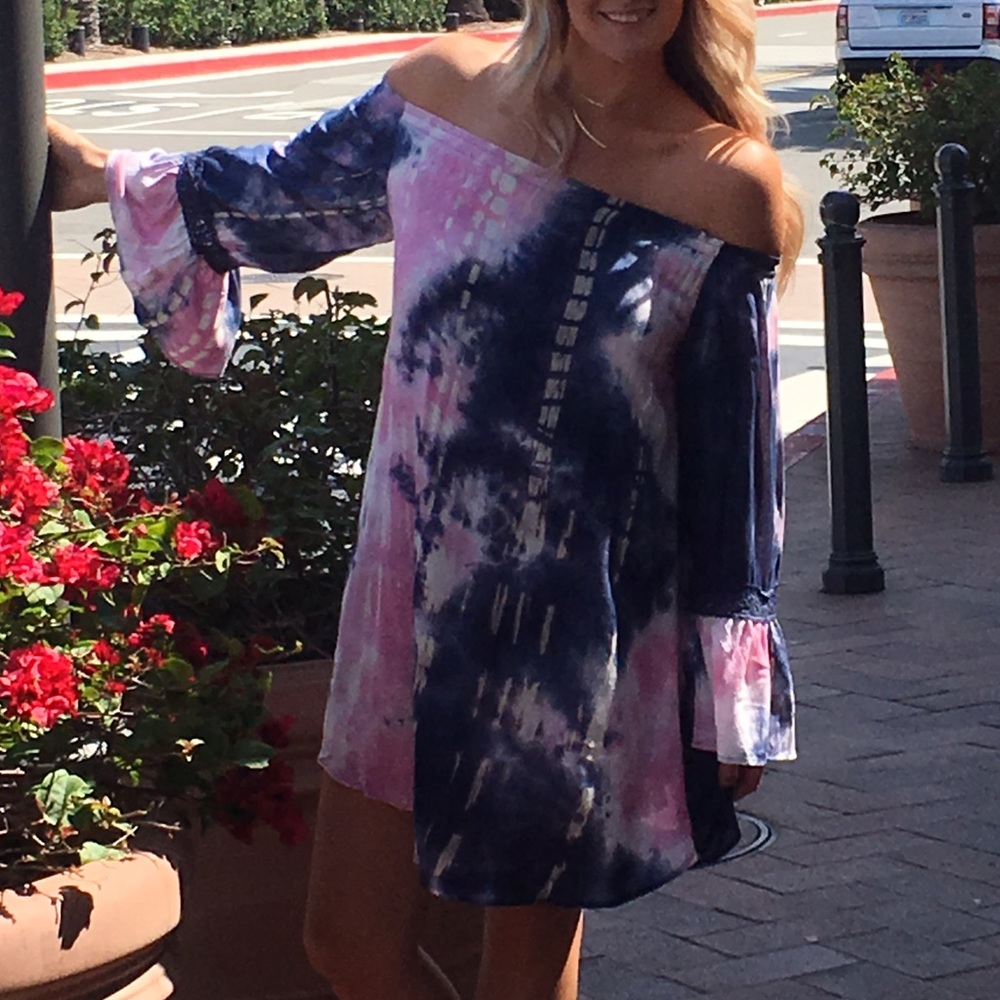 Tie Dye Off the Shoulder Dress