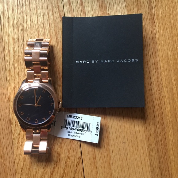 Marc Jacobs Henry Glossy Rose Gold Blue Dial Watch main image 4