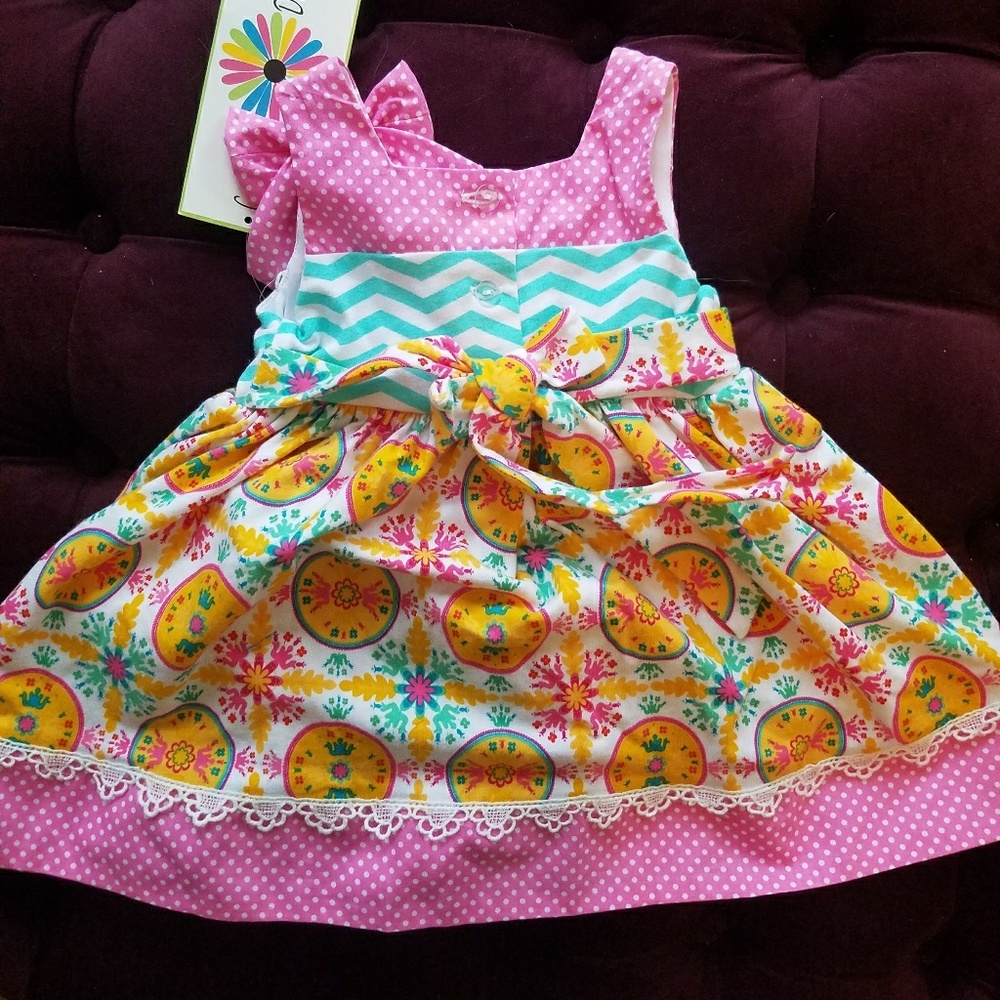 Adorable Counting Daisies Summer Baby Dress with B - Picture 4 of 4