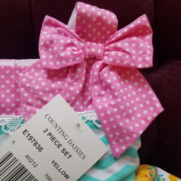 Adorable Counting Daisies Summer Baby Dress with B - Picture 3 of 4