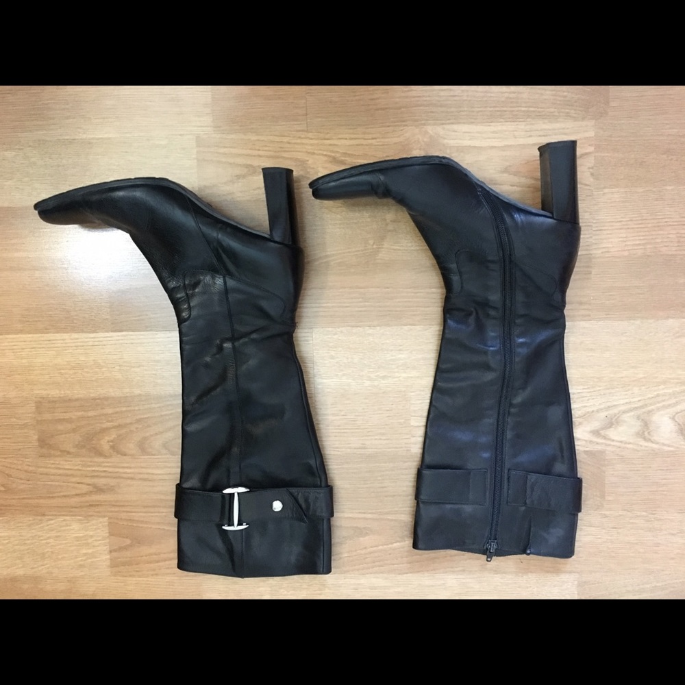 Paola Ferri real leather black boots size 37