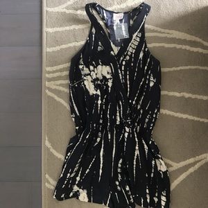 New Parker Racerback Black Tie-Dye Romper Size: XS