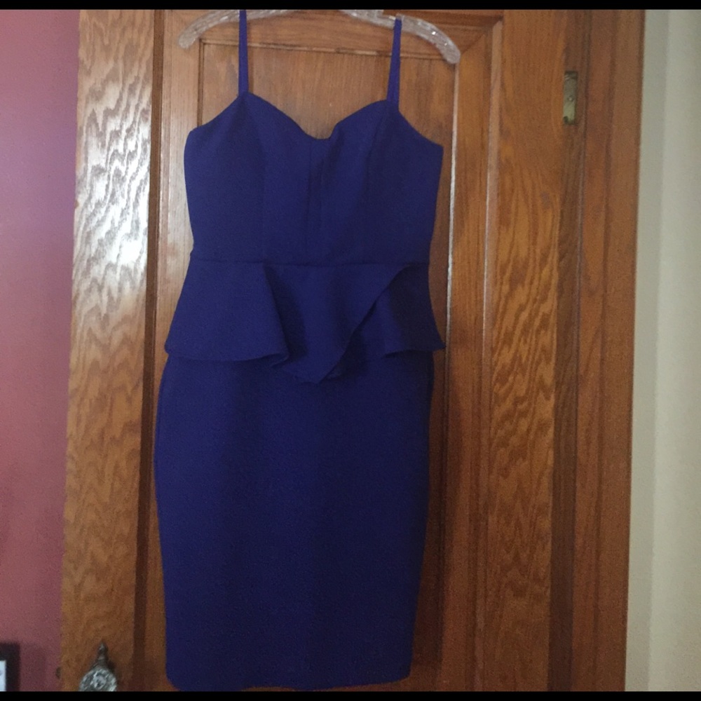 Blue cocktail dress.