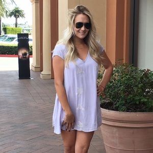 Purple (Lilac) Embroidered detail Dress