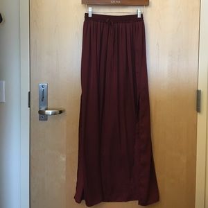 Maroon Maxi Skirt