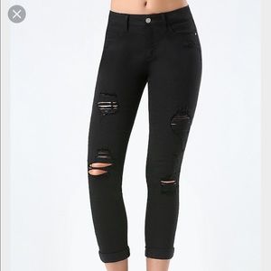 Bebe Heartbreaker Ripped Jeans