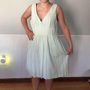 J Crew mint seersucker "double v" dress