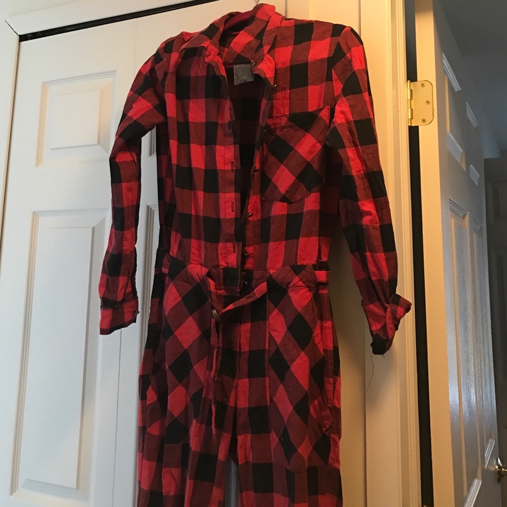 Red and black forever 21 jumpsuit