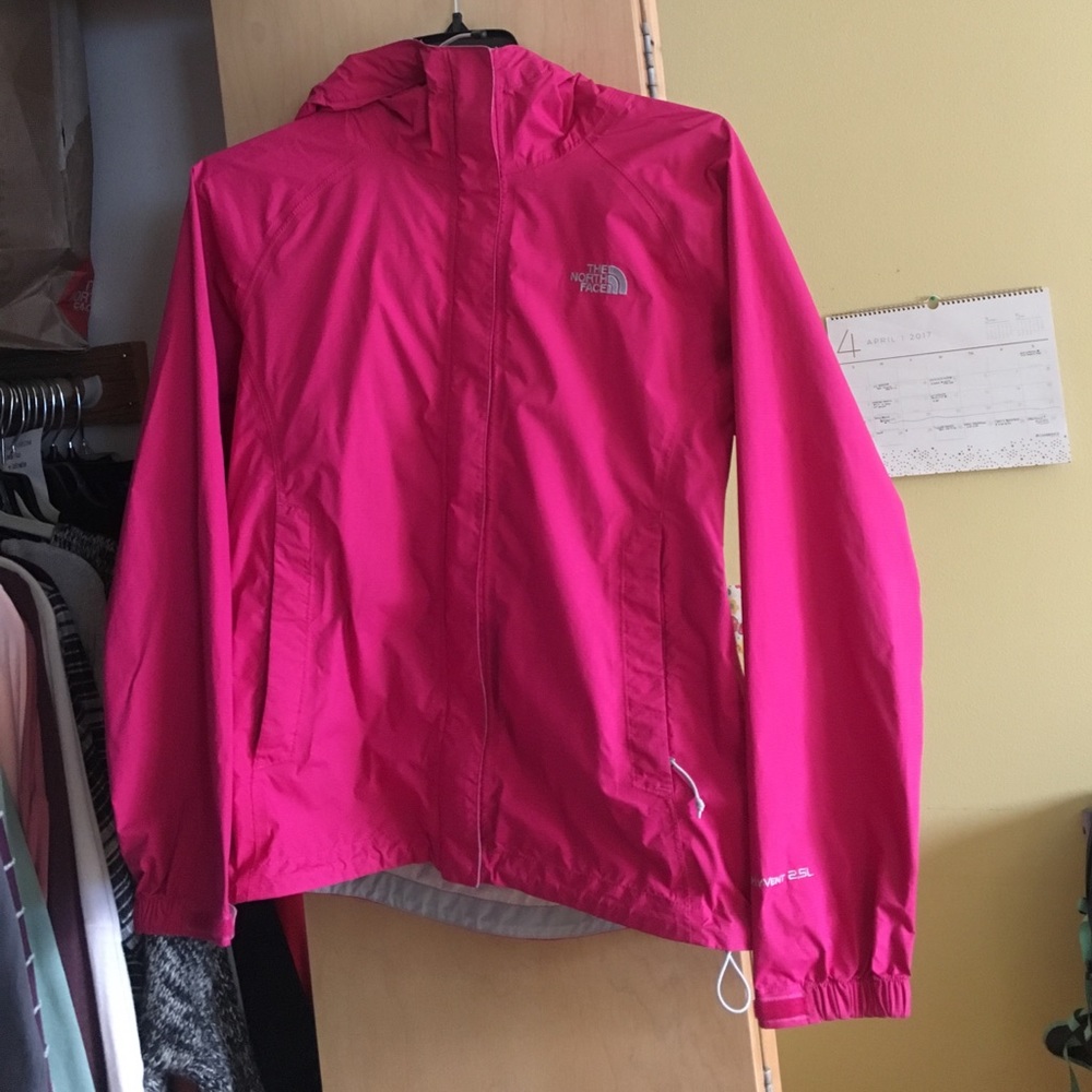 Pink north face rain jacket !!!!