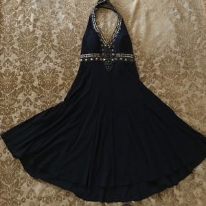 Vintage Sue Wong black & gold dress