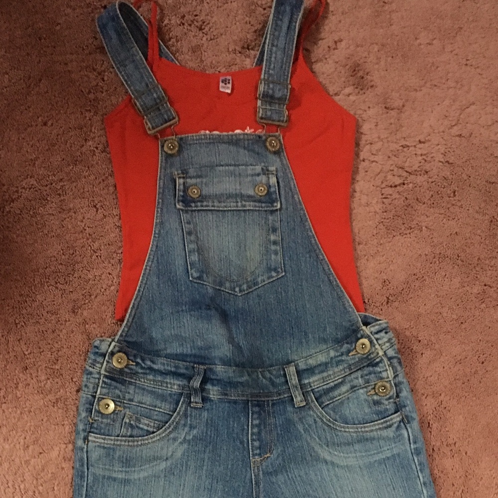 Denim overall Shorts