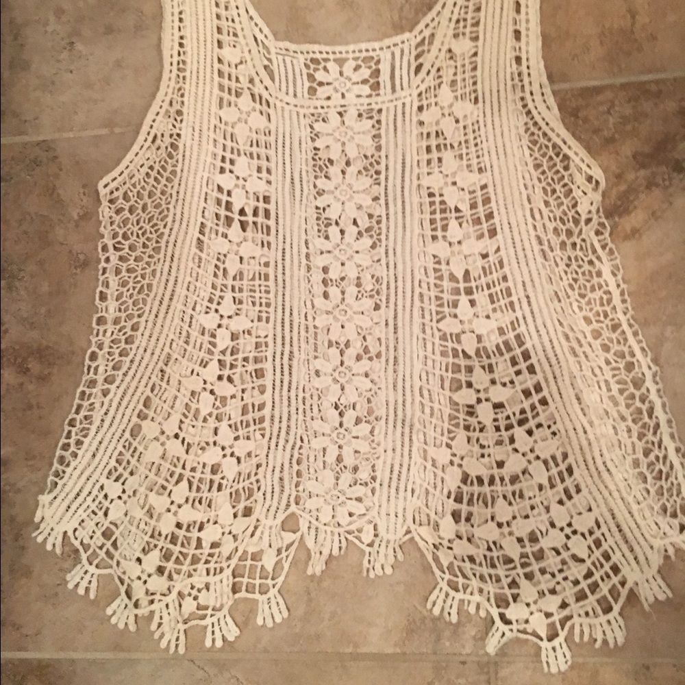 Cream Crochet Tank