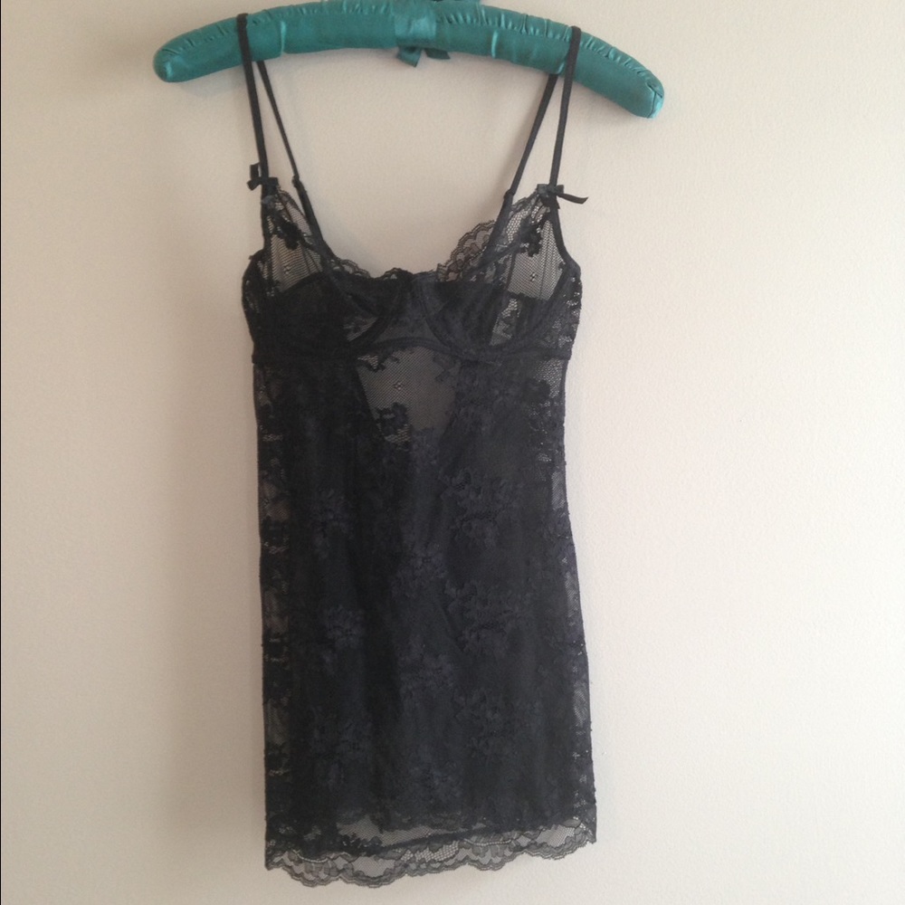 Victoria's Secret black lace chemise