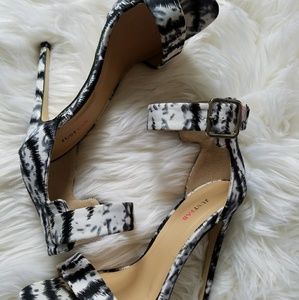 Black & White Ankle Strap Heels