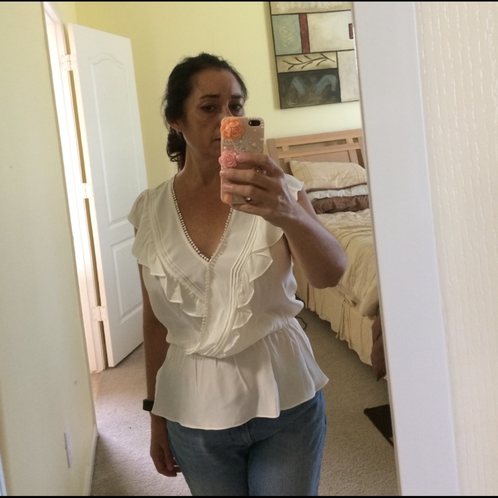 Parker Taylan ivory blouse small NWT