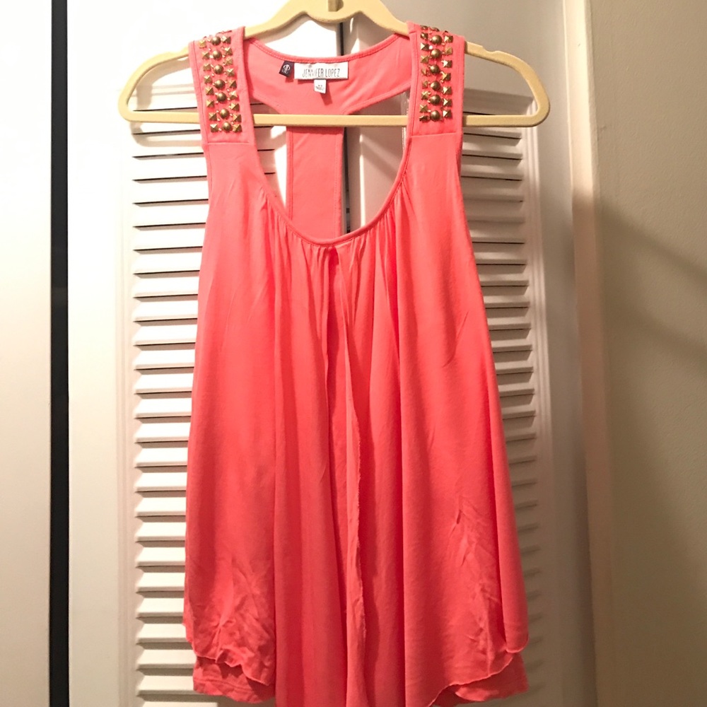 Gold detail racerback top